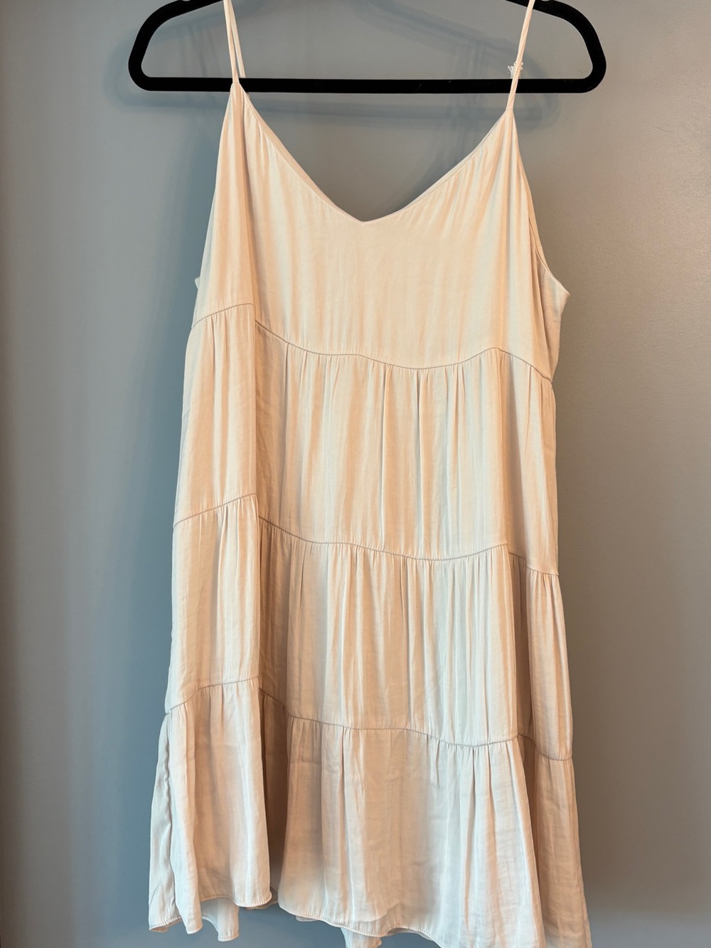 Boho Champagne Tiered Spaghetti Strap Dress